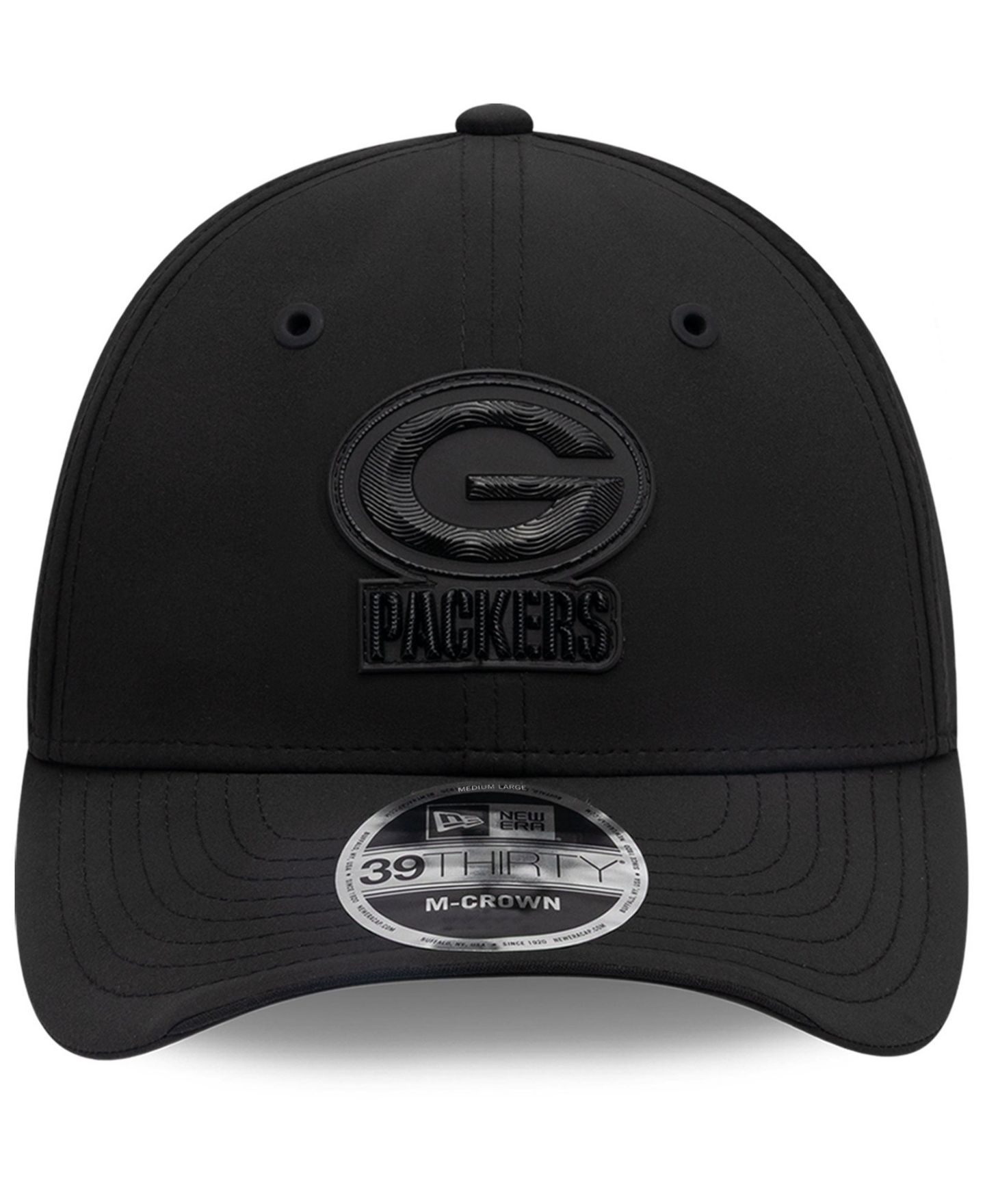 Мужской головной убор New Era Black Green Bay Packers 2026 Sideline 39THIRTY M-Crown Stretch Hat — фото 4