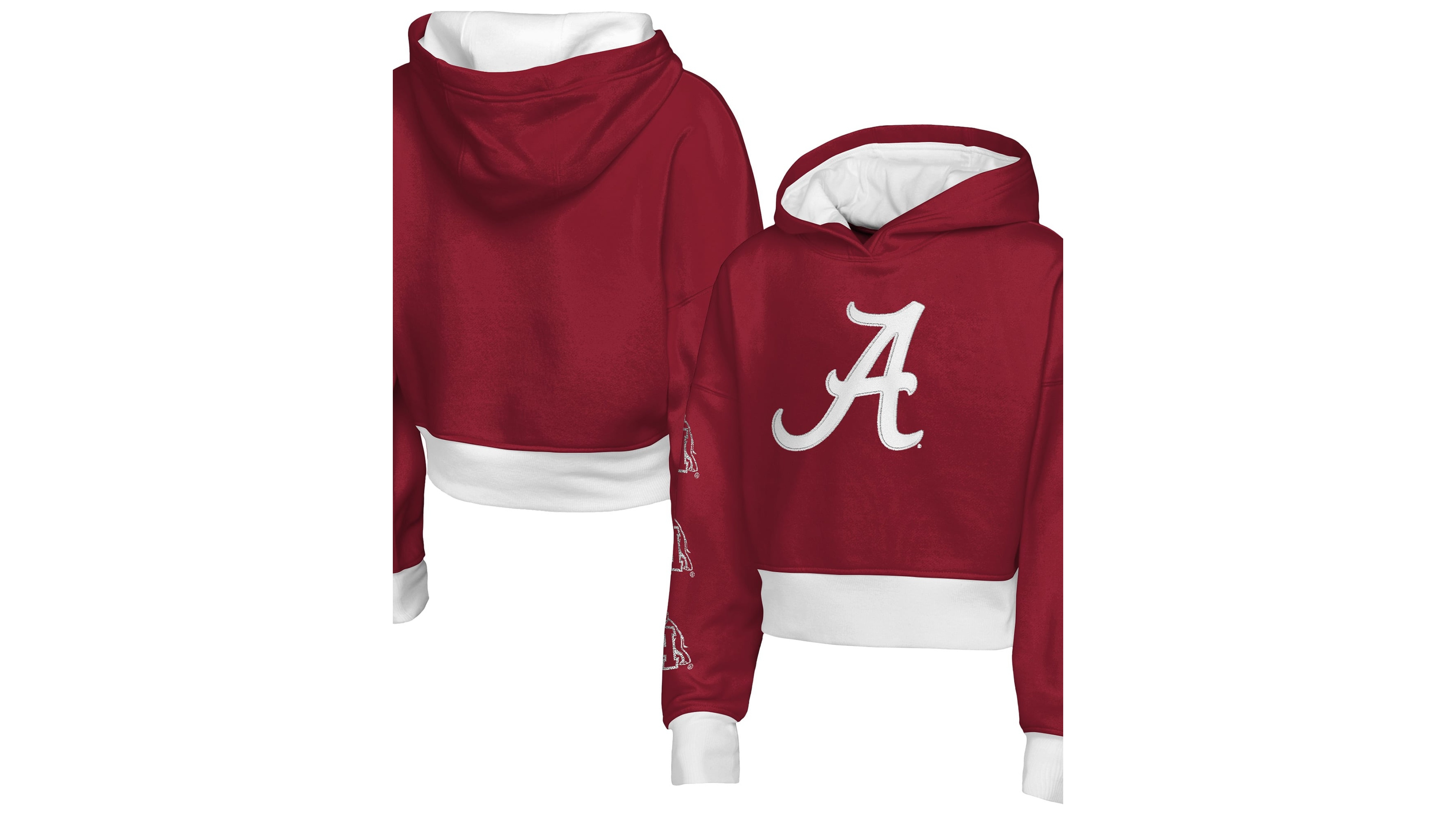 Outerstuff Big Girls Crimson Alabama Tide Fair Catch Poly Fleece Hoodie