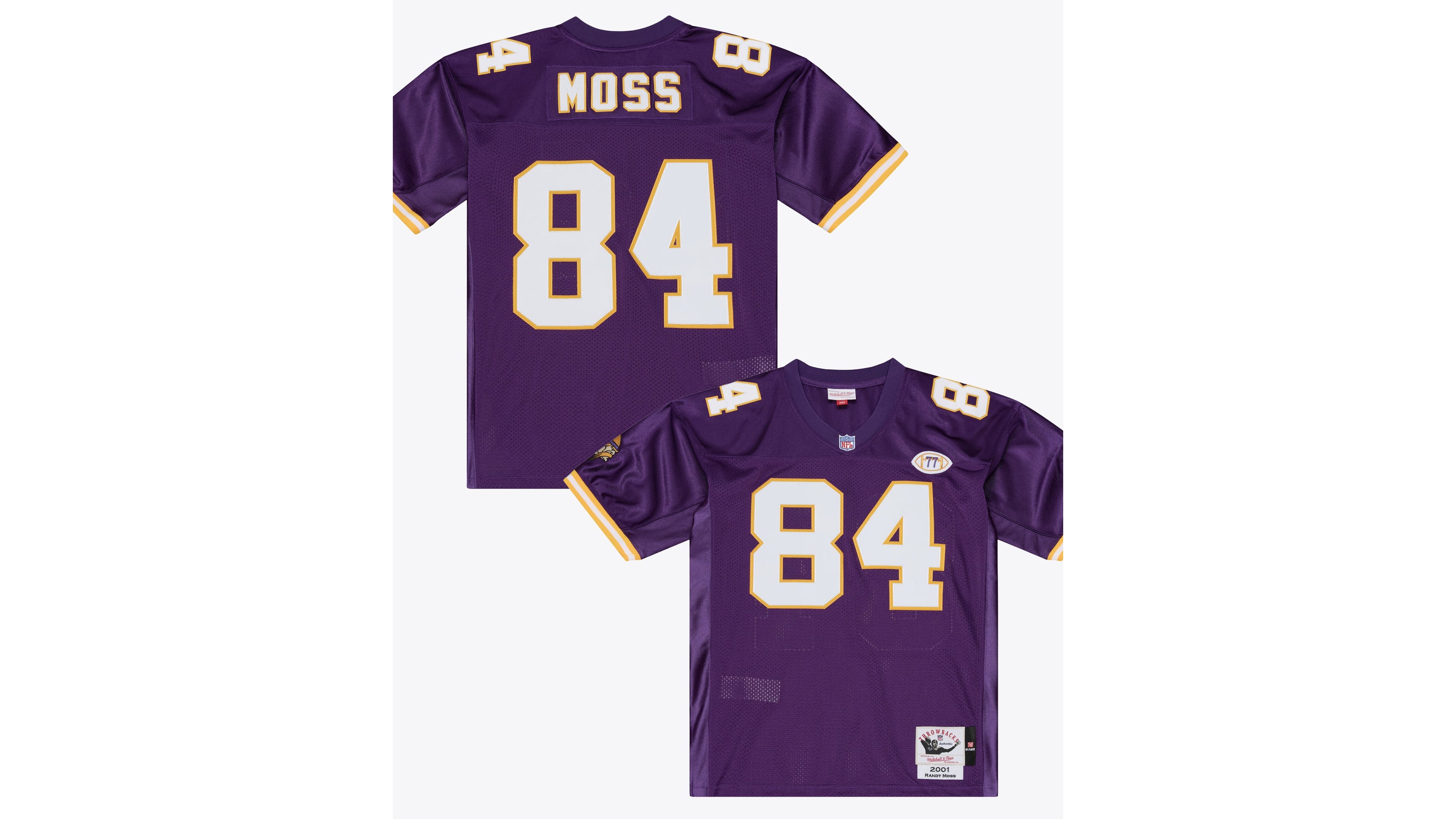 Mitchell & Ness Men's Randy Moss Purple Minnesota Vikings 2001 Authentic Throwback Jersey