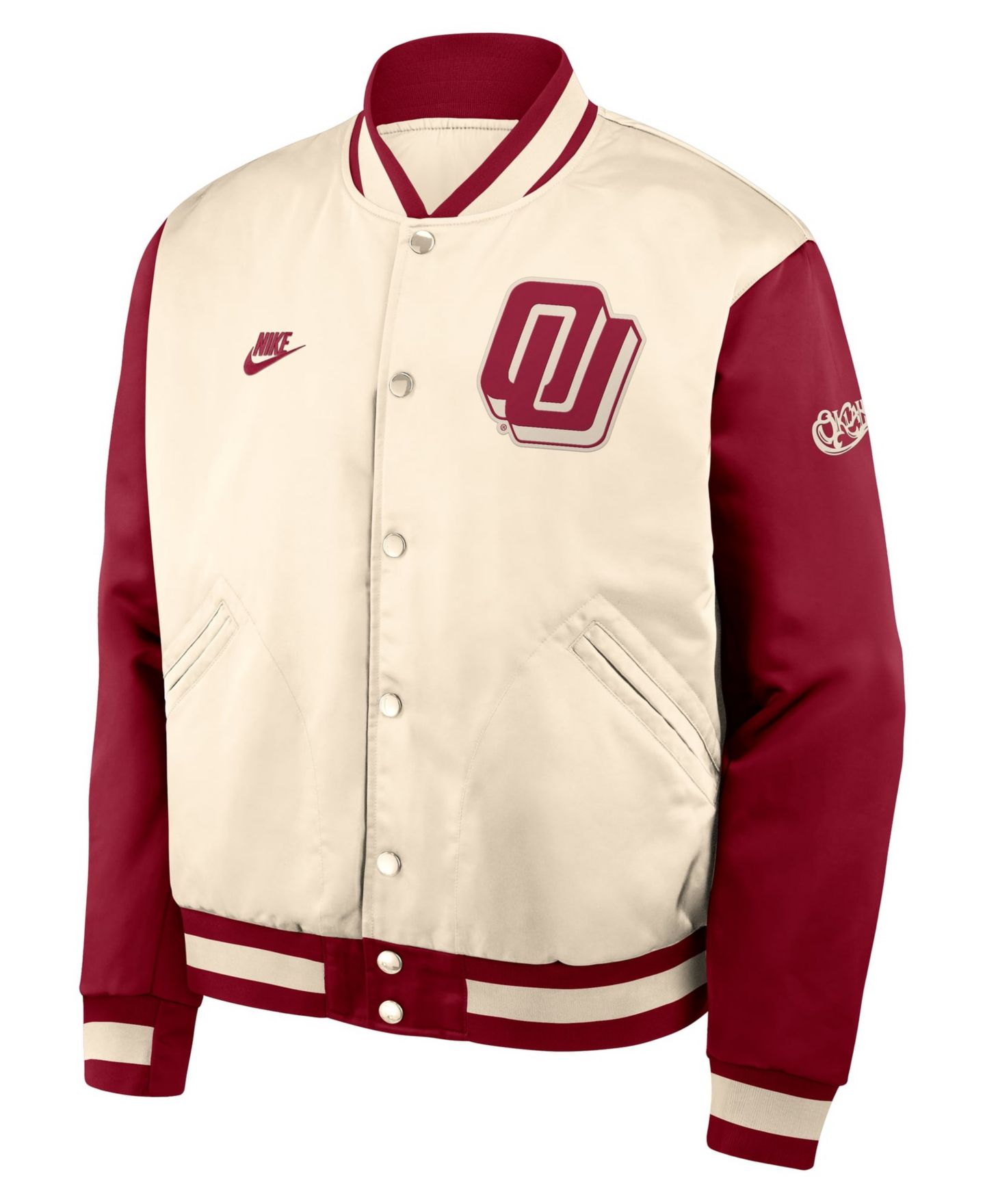 Мужская куртка Nike Natural/Crimson Oklahoma Sooners Legacy Full-Snap Bomber — фото 3