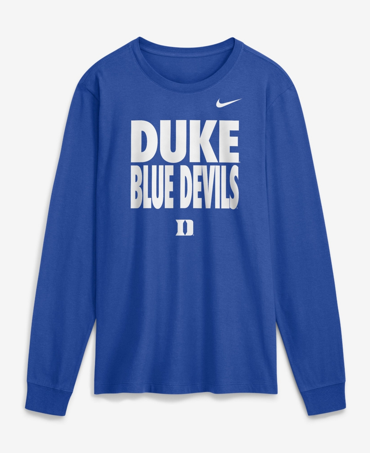 Nike Men's Royal Duke Blue Devils 2026 Sideline Slogan Dri-fit Long-Sleeves T-Shirt - Royal
