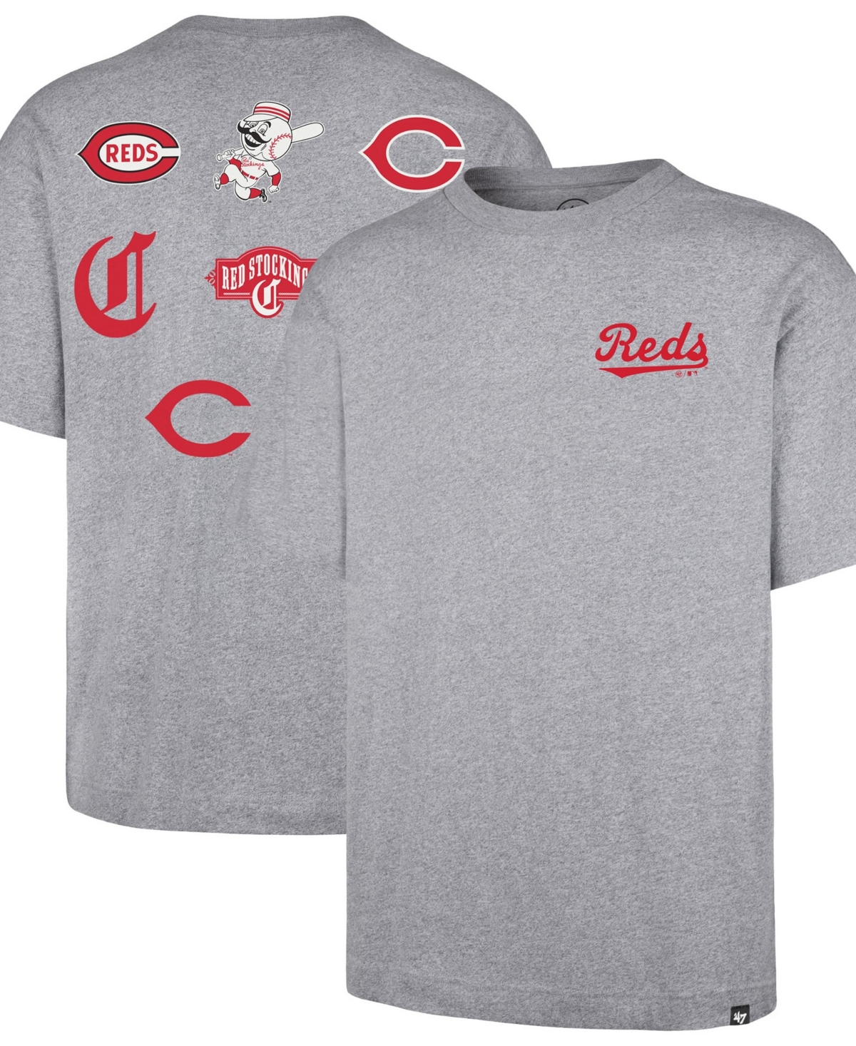 '47 Brand Men's Gray Cincinnati Reds History Lock Foundation T-Shirt - Gray