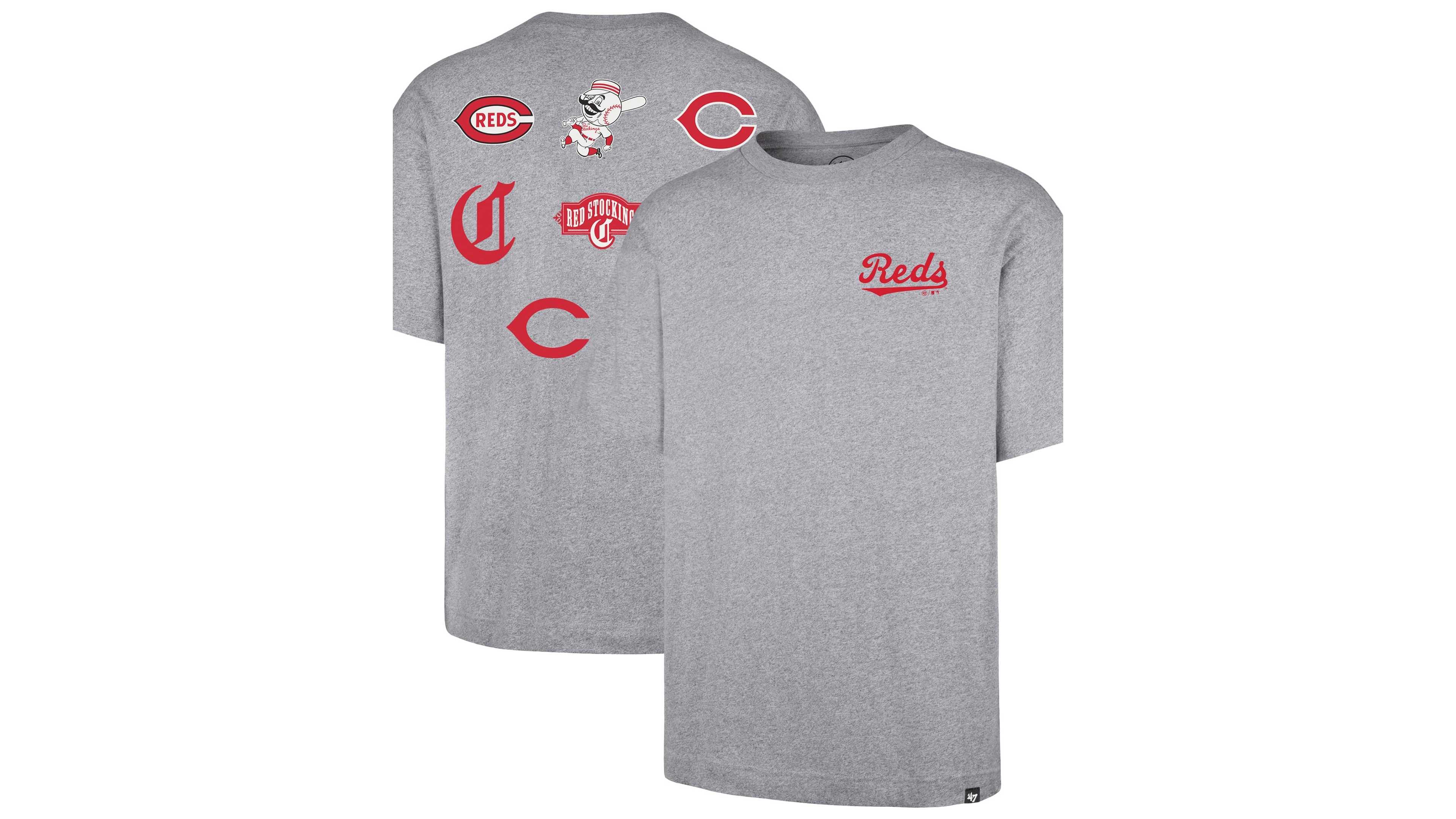 '47 Brand Men's Gray Cincinnati Reds History Lock Foundation T-Shirt