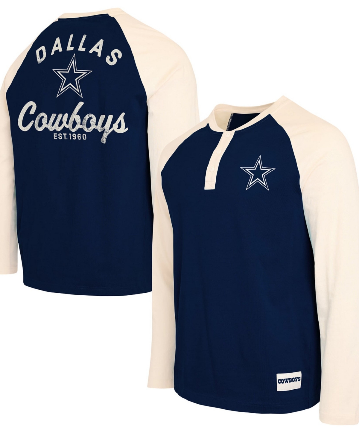 Darius Rucker Collection By Fanatics Men's Navy Dallas Cowboys Henley Long-Sleeves T-Shirt