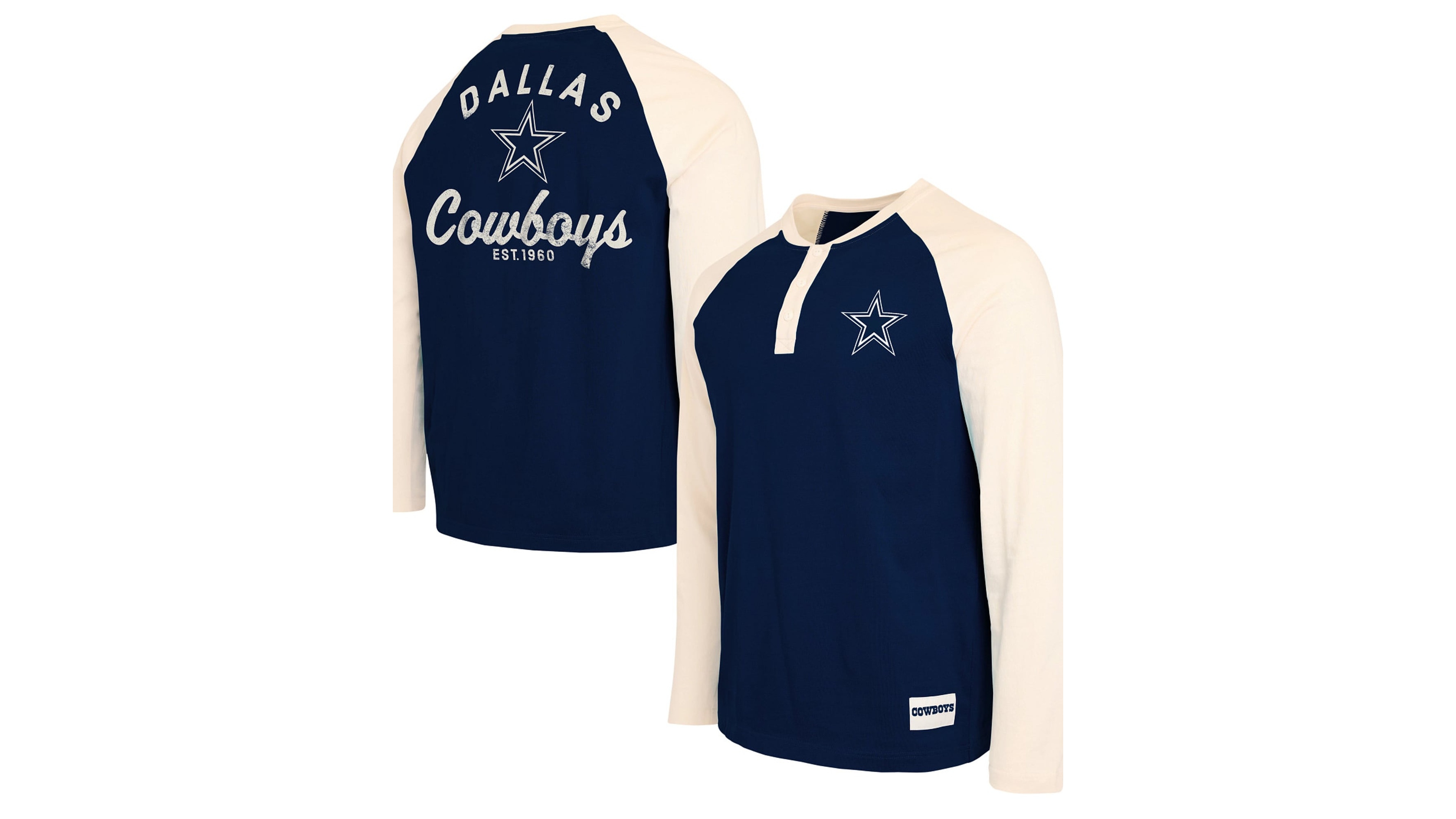 Darius Rucker Collection By Fanatics Men's Navy Dallas Cowboys Henley Long-Sleeves T-Shirt