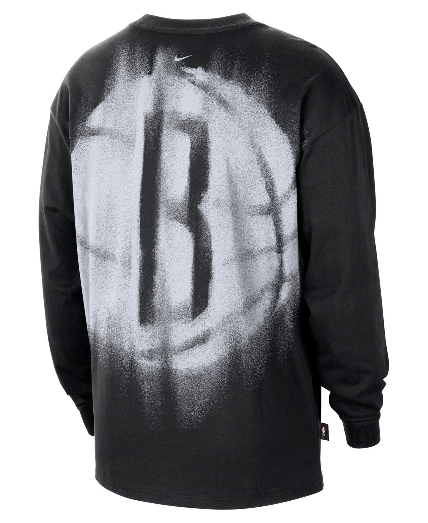 Мужская футболка Nike Black Brooklyn Nets 2026 Standard Issue Pre-Game Performance Long-Sleeves — фото 2