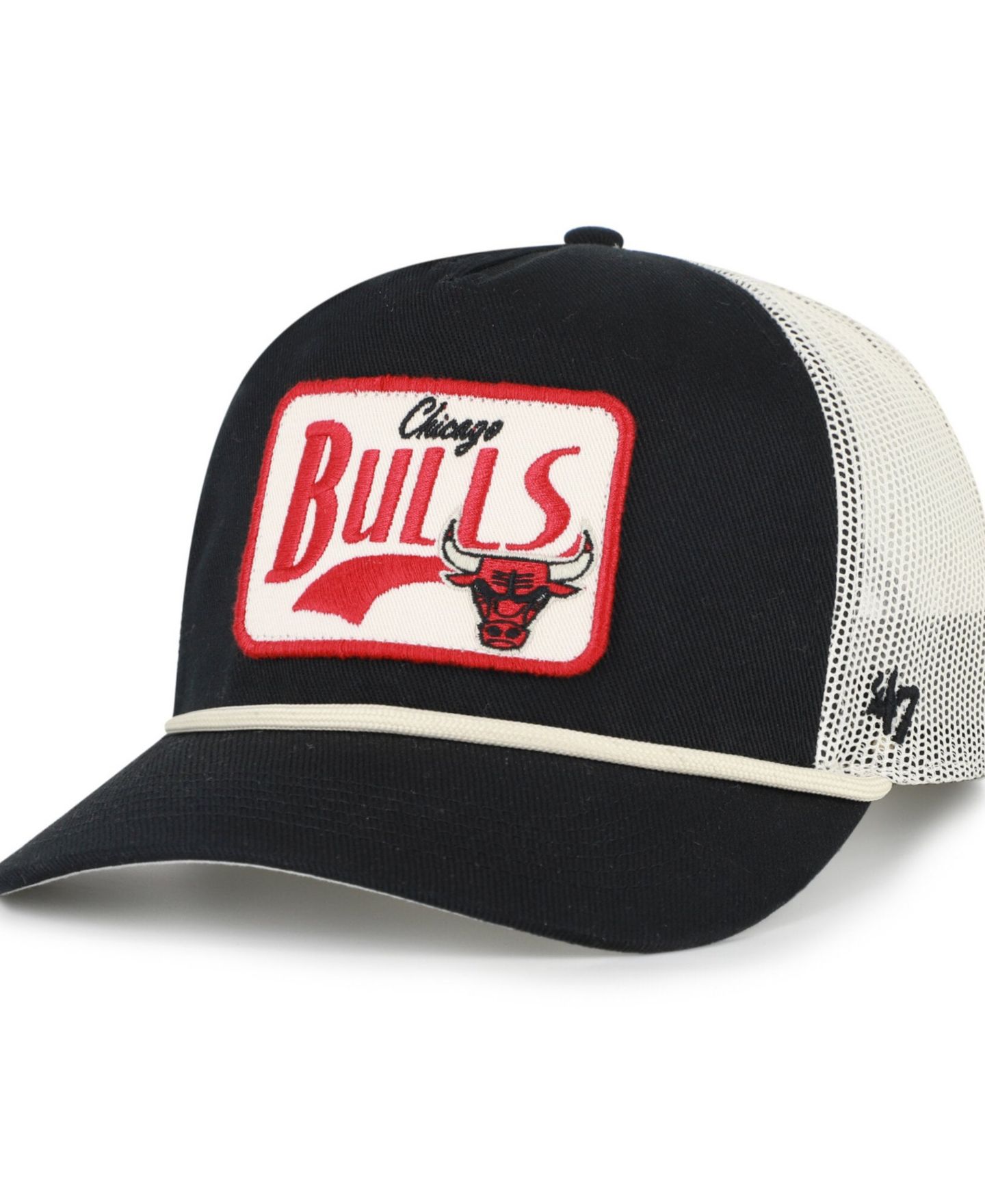 Мужская кепка '47 Brand Black Chicago Bulls Emmett Heavy Twill Trucker Hitch Adjustable Hat — фото 1