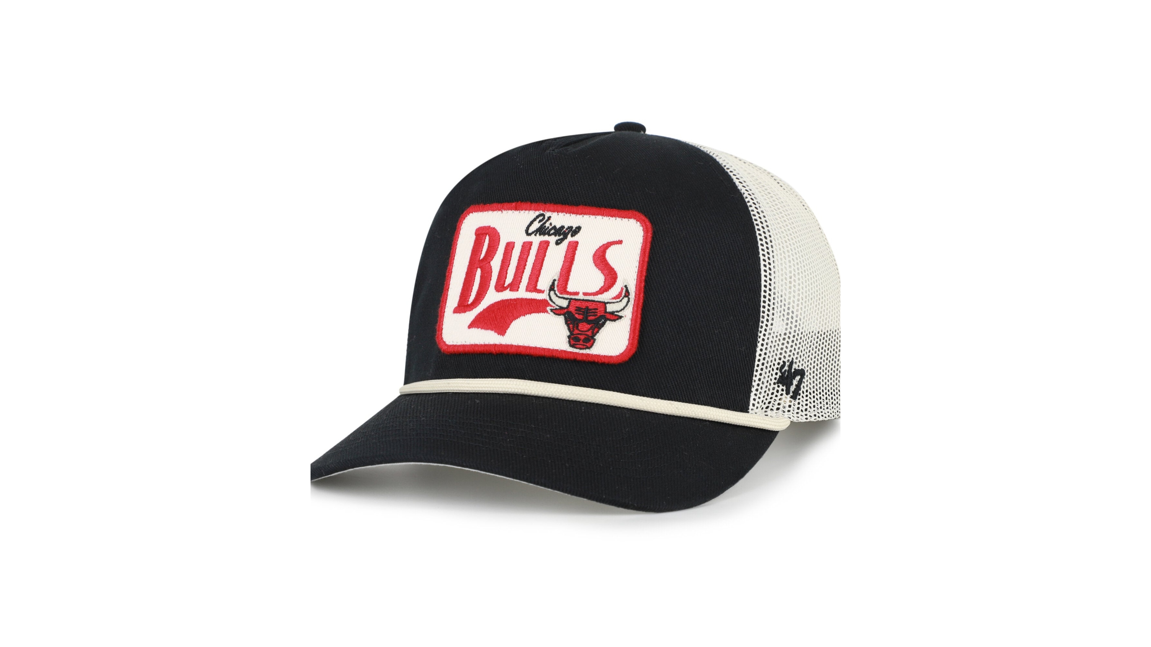 '47 Brand Men's Black Chicago Bulls Emmett Heavy Twill Trucker Hitch Adjustable Hat