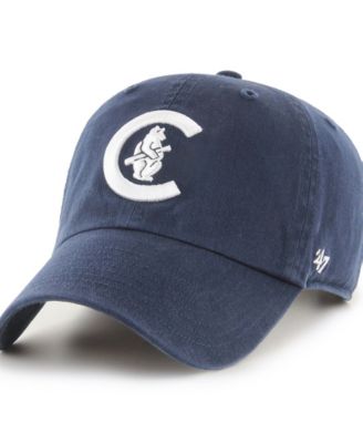 Men's  Navy Chicago Cubs Cooperstown Collection Clean Up Adjustable Hat