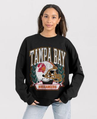 Women's Black Tampa Bay Buccaneers Oversized Victory Lane Black Label Premium Fleece Sweatshirt