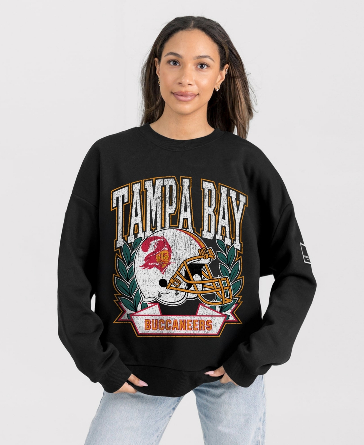 Gameday Couture Women's Black Tampa Bay Buccaneers Oversized Victory Lane Black Label Premium Fleece Sweatshirt - Black