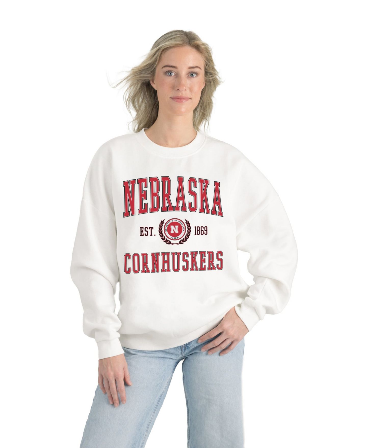 Женская толстовка Gameday Couture White Nebraska Huskers Premium Fleece Drop Shoulder Oversized Pullover — фото 3