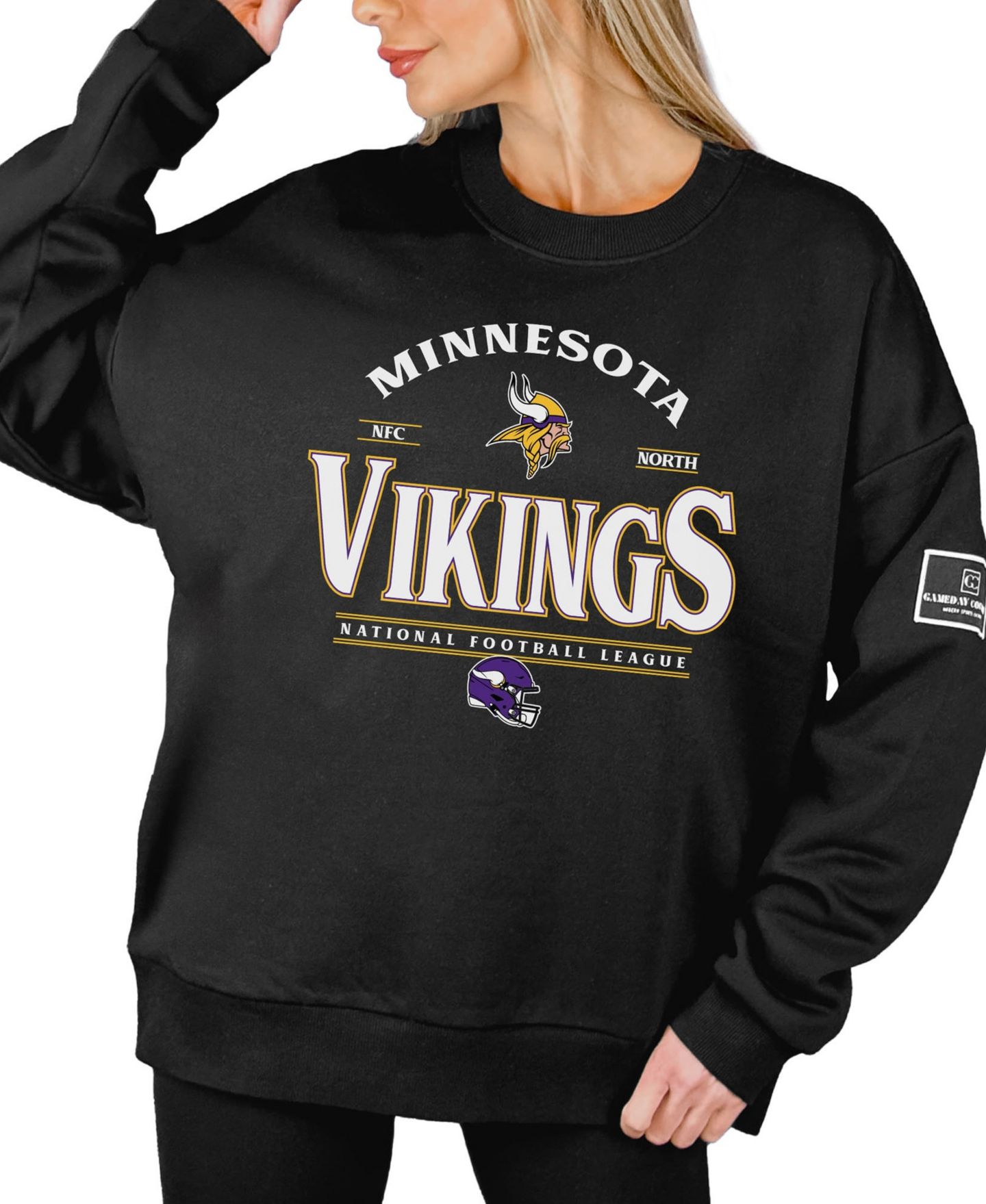 Женская толстовка Gameday Couture Black Minnesota Vikings Oversized Players Only Black Label Pullover — фото 1