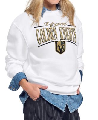 Women's White Vegas Golden Knights Arch Stripe Fleece Sweatshirt