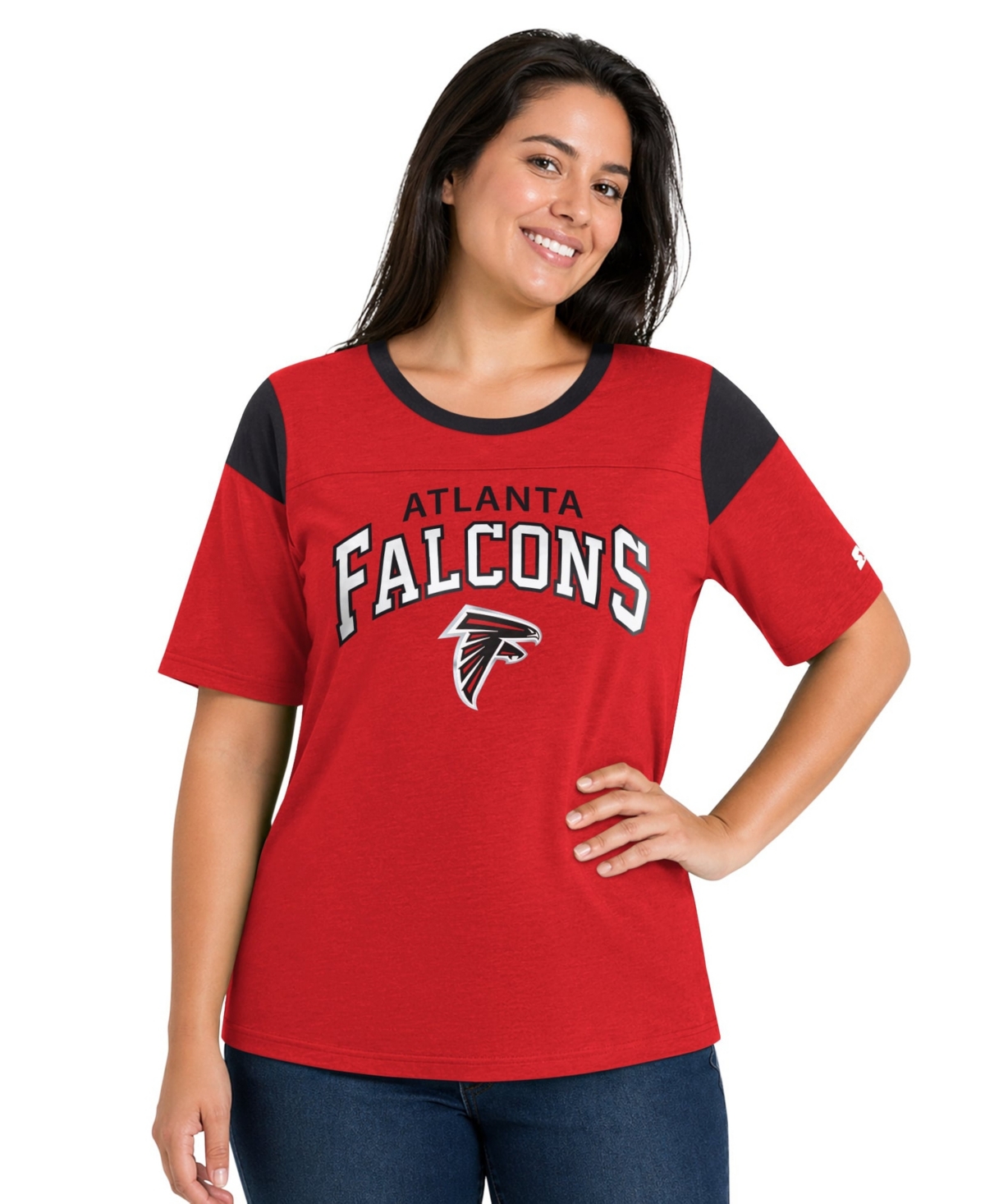 Starter Women's Red Atlanta Falcons Plus Size Linebacker Slub T-Shirt - Red