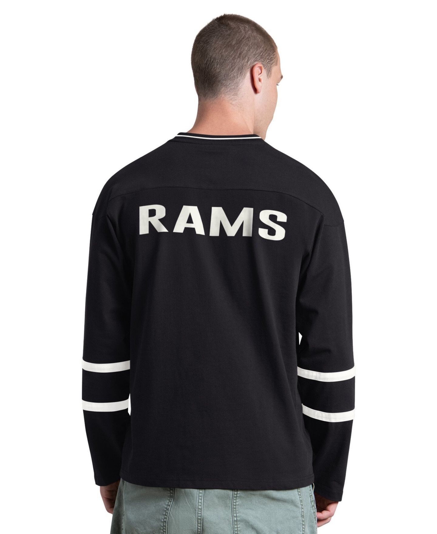 Мужская футболка Starter Black/White Los Angeles Rams Lineup Long-Sleeves — фото 3
