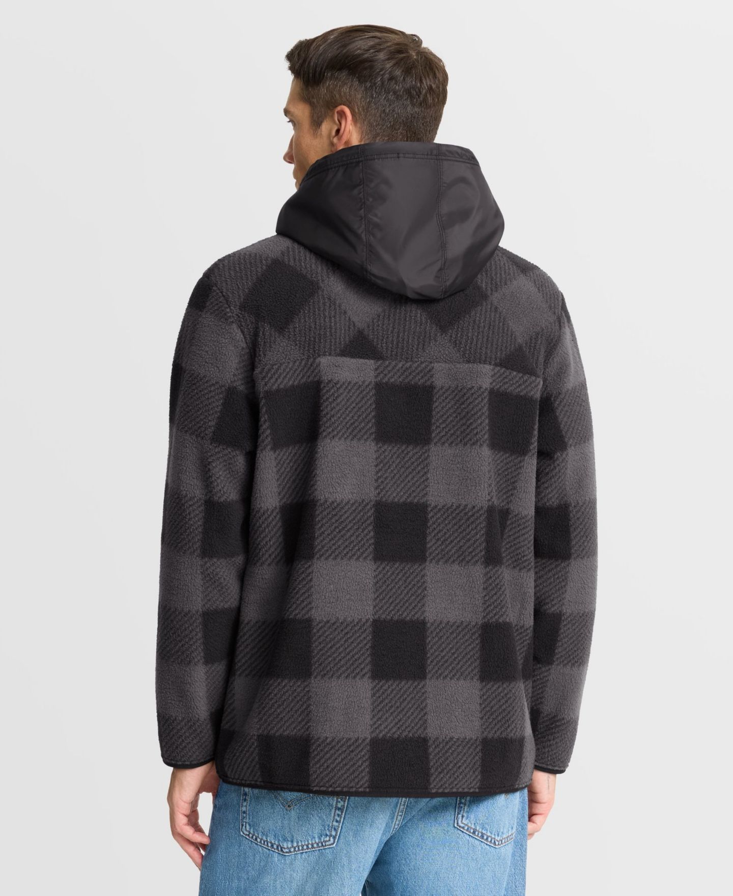 Мужское худи Fanatics Black Baltimore Ravens Oversized Elements Plaid Polar Fleece Quarter-Zip — фото 5