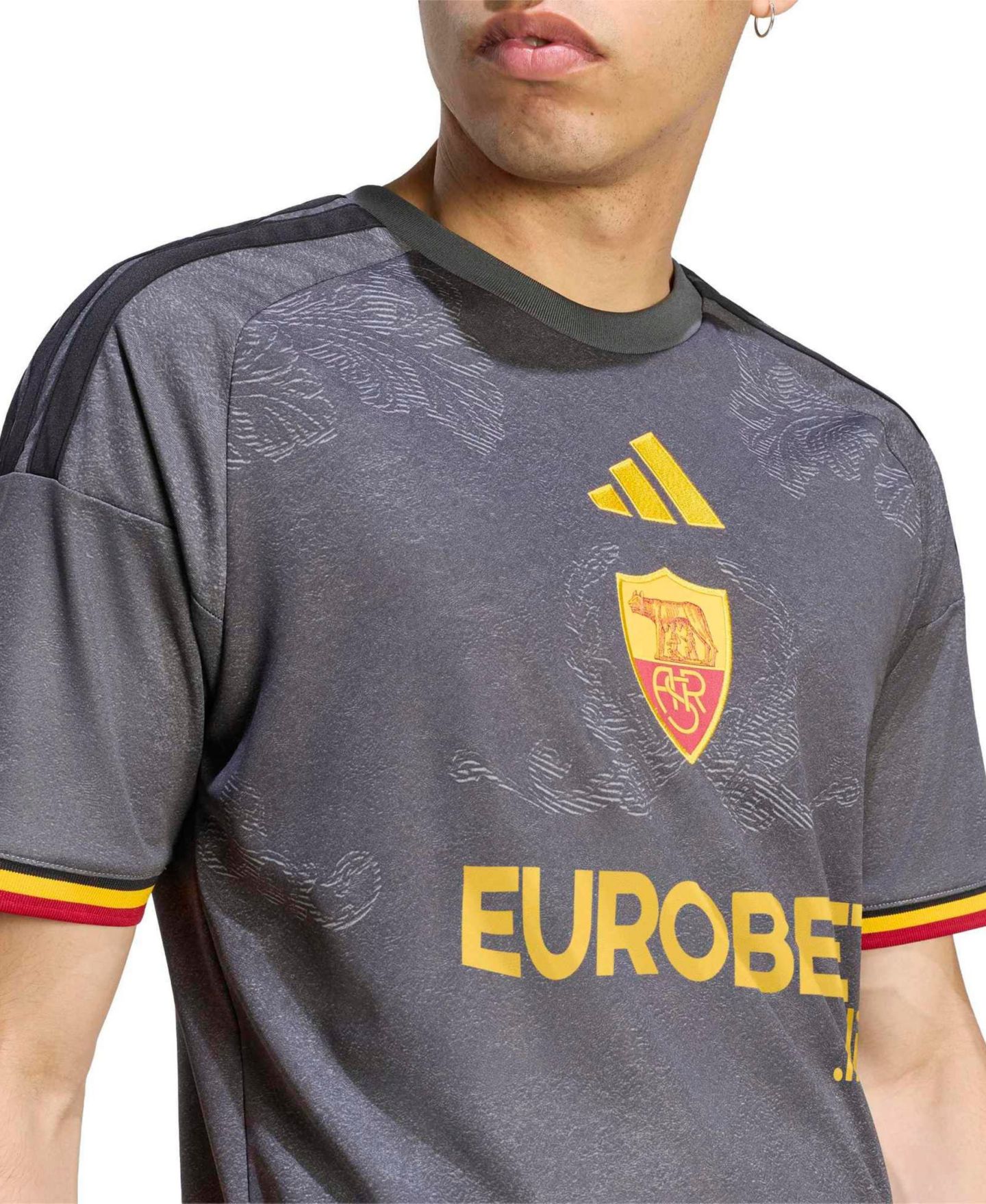 Мужской топ adidas Gray AS Roma 2026/27 Third Replica Jersey — фото 5