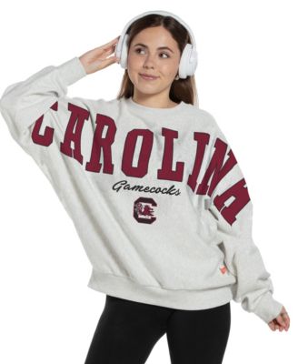 Women's Heather Gray South Carolina Gamecocks Flannigan Oversized Fleece Sweatshirt