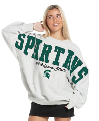 Women's Heather Gray Michigan State Spartans Flannigan Oversized Fleece Sweatshirt