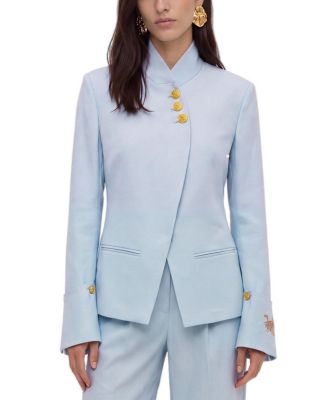 Women's Embroidery Detail Stand Collar Jacket