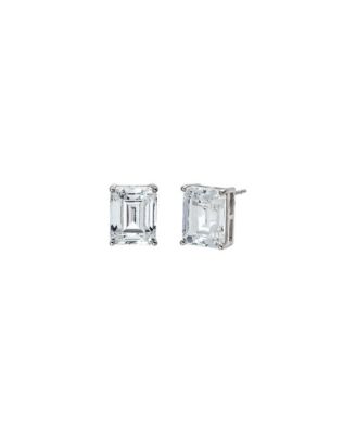 Moissanite Emerald Cut Stud Earring