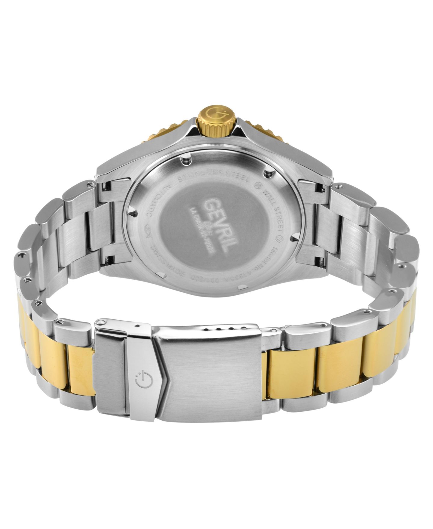 Мужские часы Gevril Swiss Automatic Wall Street Water-Resistant Date Two-Tone Stainless Steel Bracelet Watch, 43 mm, цвет: Серебряный — фото 2