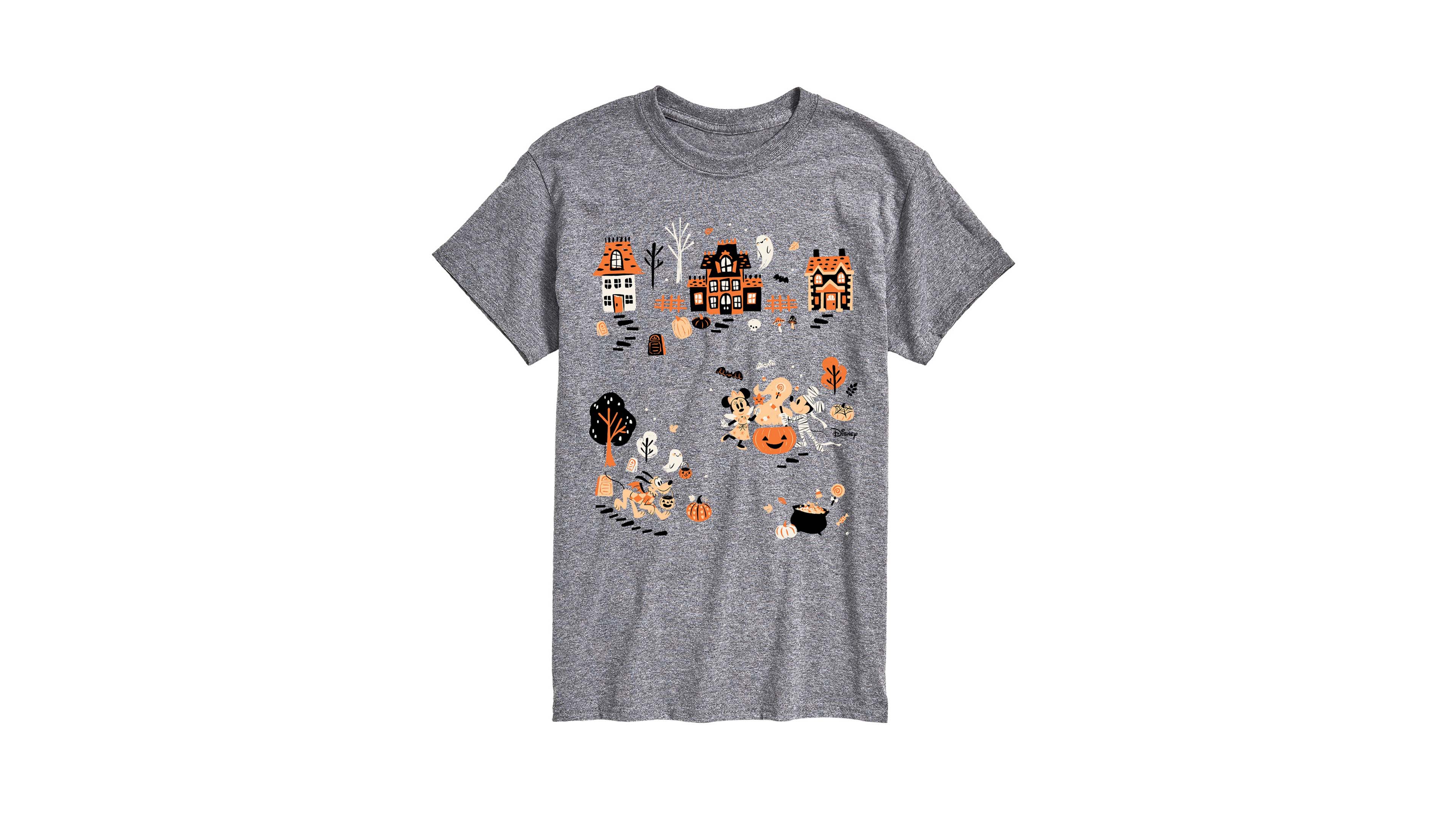 Airwaves Men's Mickey Halloween Neighborhood Graphic T-Shirt