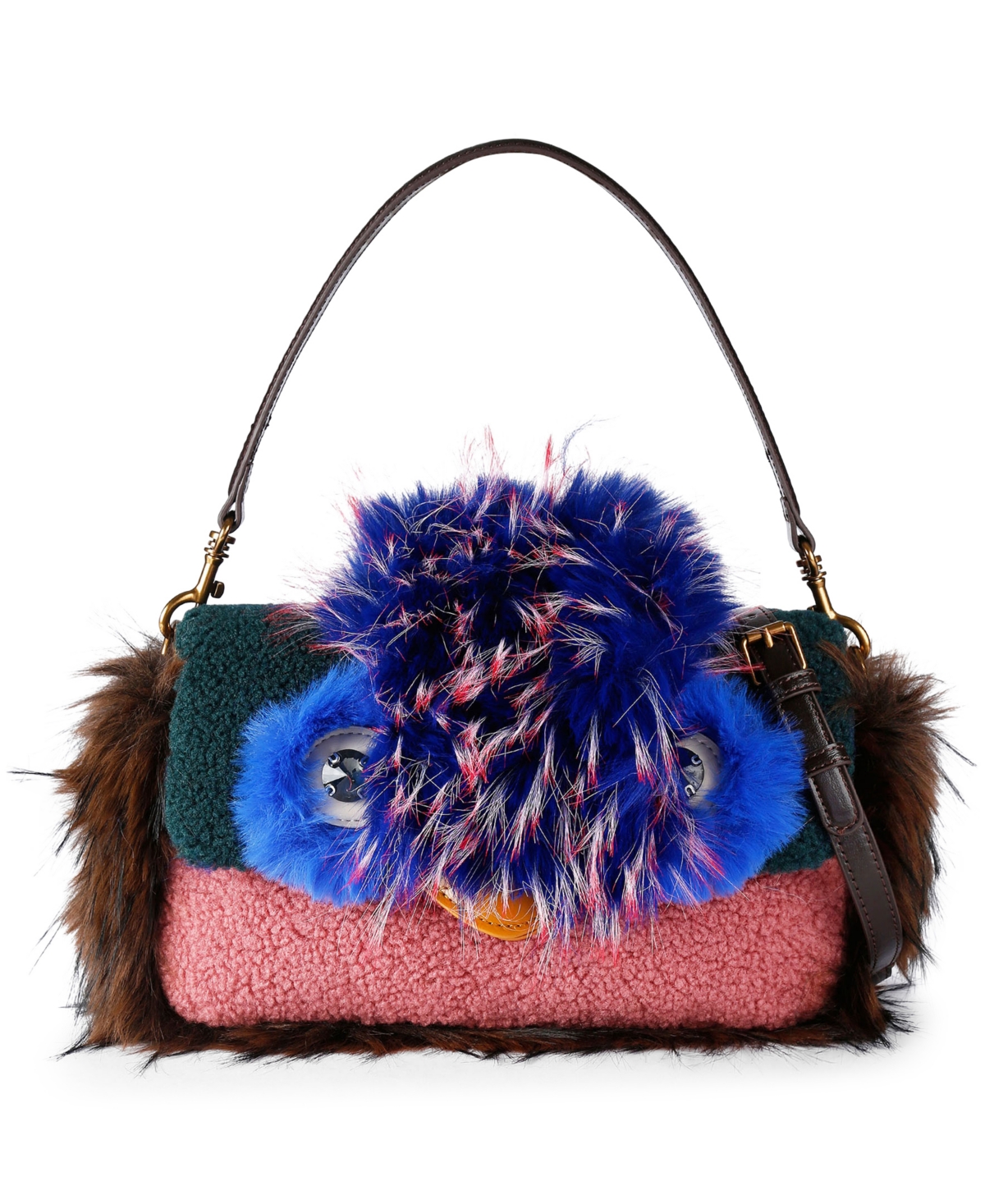 Kurt Geiger London Oxford Mascot Small Shoulder Handbag - Blue/Dark Brown/Pink
