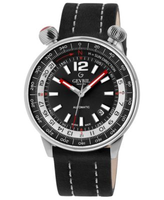Men's Swiss Automatic Wallabout Italian Leather Strap Watch, 44mm