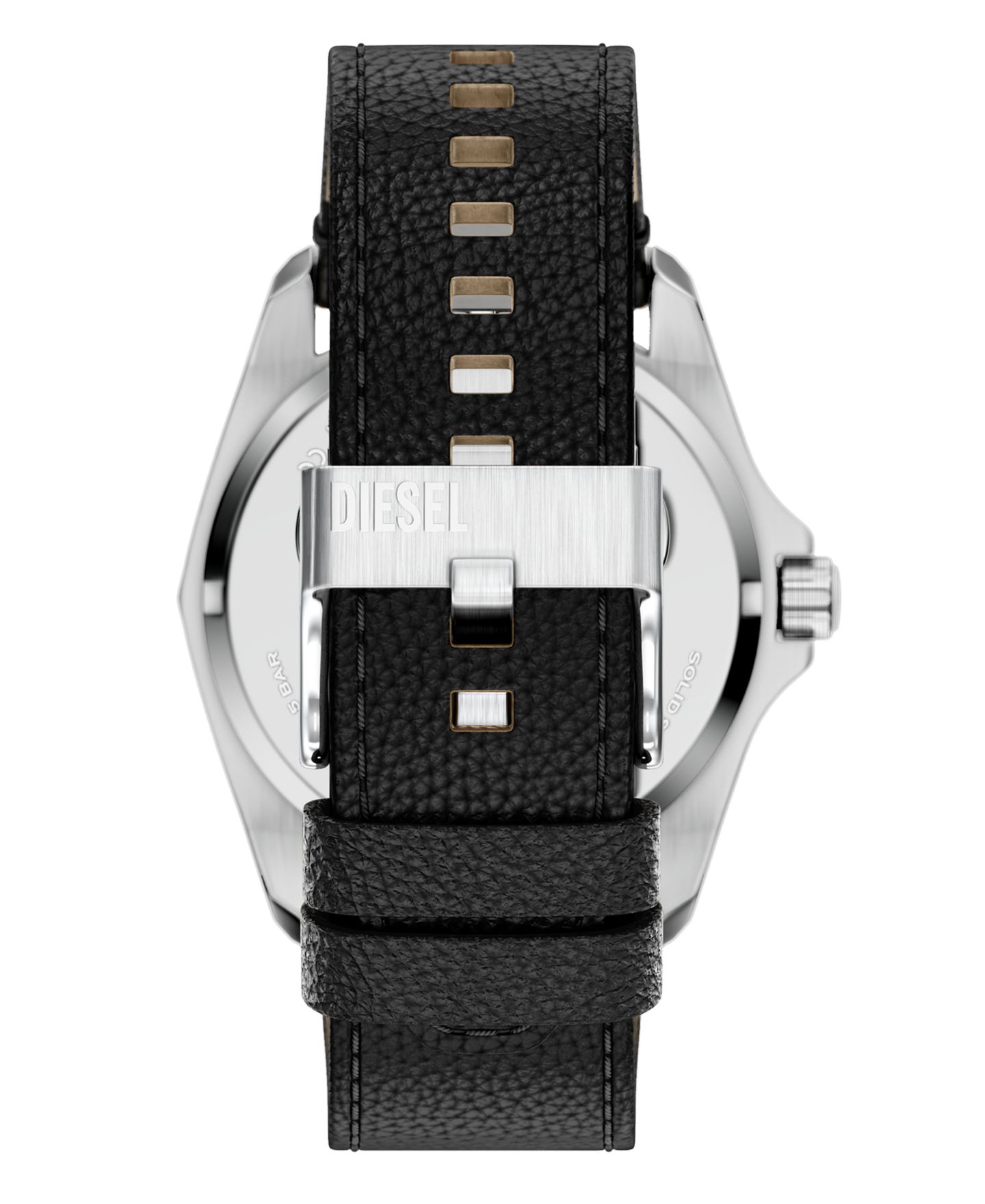 Мужские часы Diesel Quartz Stinger 3H Black Leather 44mm — фото 2
