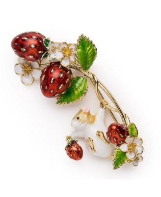 Strawberry and Mouse Brooch