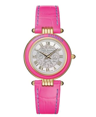 Women's Swiss Quartz Haute Elegance Pink Leather Watch 31mm