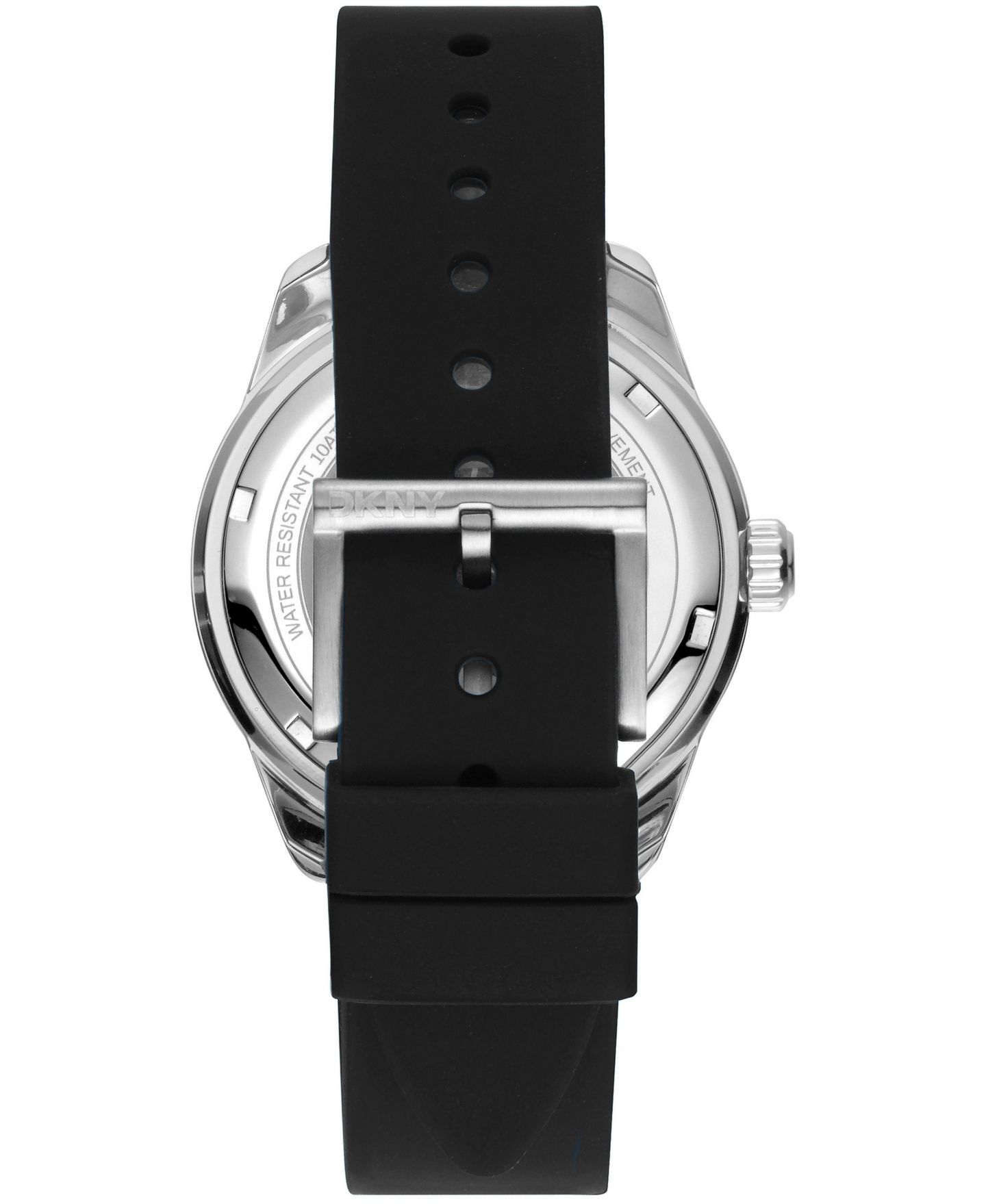 Мужские часы DKNY Quartz Crosby Sport Black Silicone Strap Watch, 42mm, цвет: Серебряный — фото 2