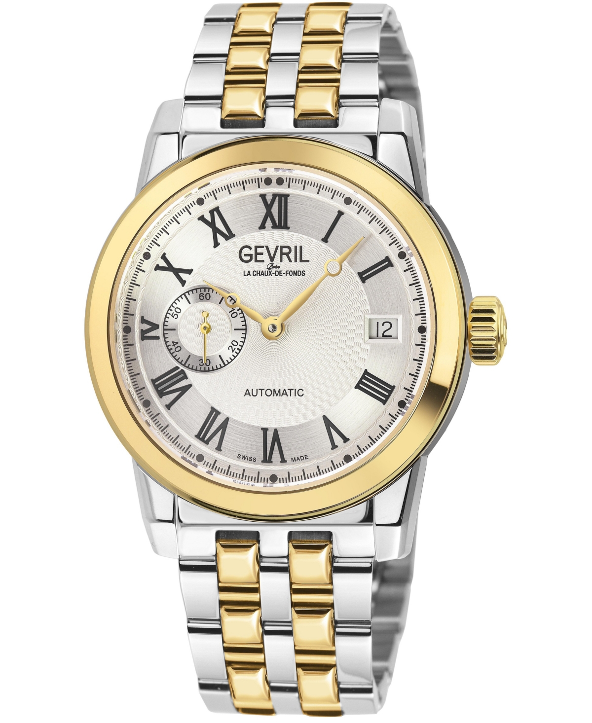 Gevril Madison Men's Swiss Automatic Two tone Ipyg/Ss 316L Stainless Steel Bracelet Watch - Silver