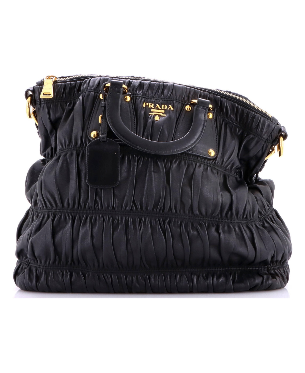 Pre-Owned Prada Large Gaufre Convertible Tote Nappa Leather