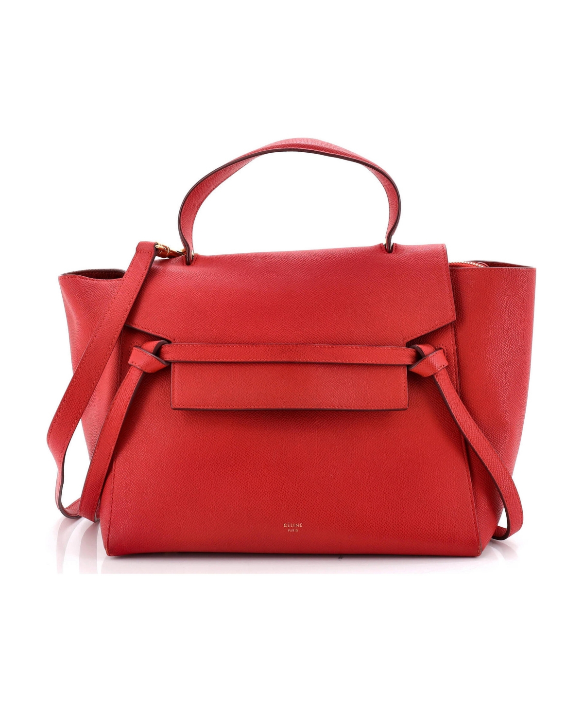 Pre-Owned Celine Micro Belt Bag Textured Leather - Red