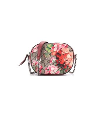Mini Chain Crossbody Bag Blooms Print GG Coated Canvas