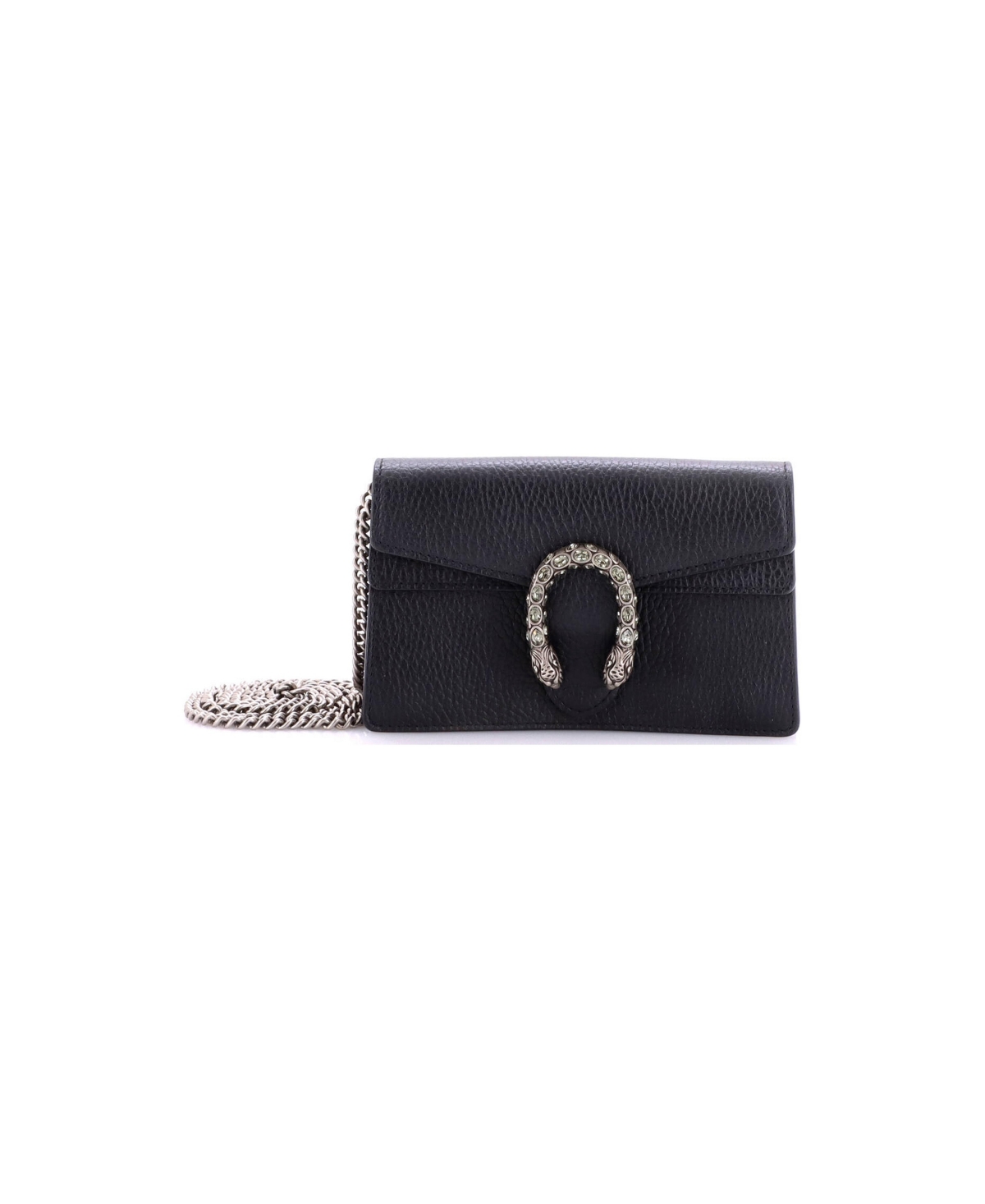 Pre-Owned Gucci Super Mini Dionysus Bag Leather - Black