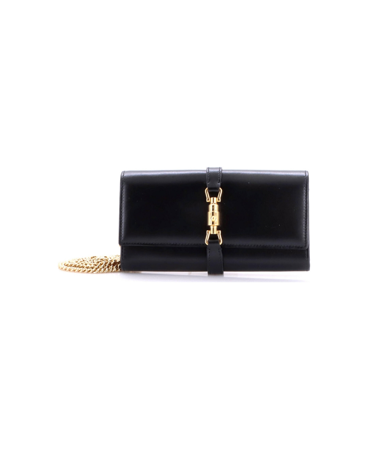 Pre-Owned Gucci Jackie 1961 Continental Chain Wallet Leather - Black