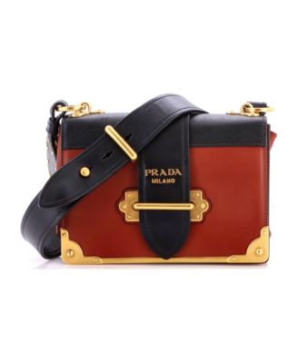 Small Cahier Crossbody Bag Leather and Saffiano Leather