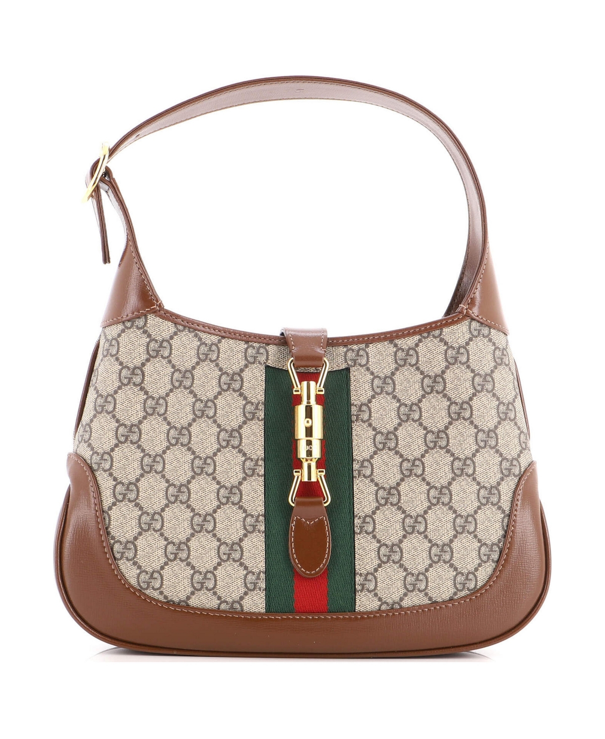 Pre-Owned Gucci Small Jackie 1961 Hobo Gg Coated Canvas - Brown