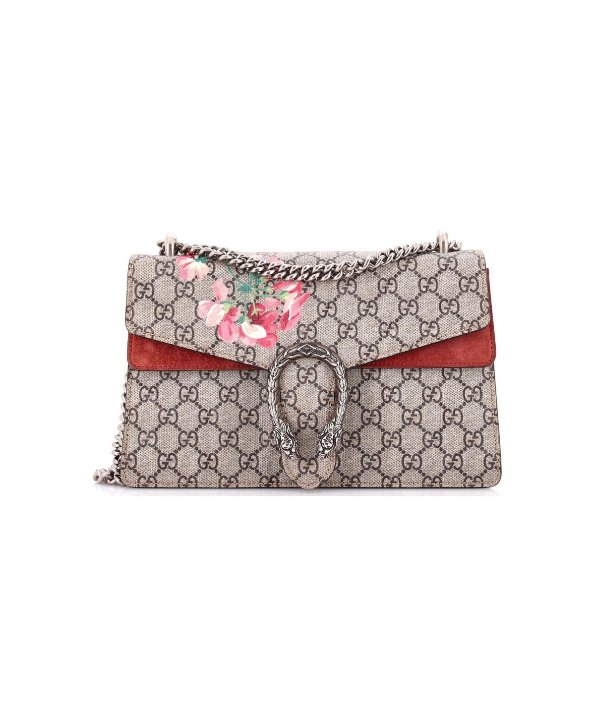 Pre-Owned Gucci Small Dionysus Bag Blooms Print Gg Coated Canvas - Brown