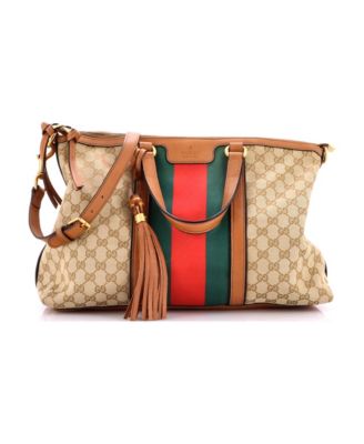 Medium Rania Convertible Top Handle Bag Web GG Canvas