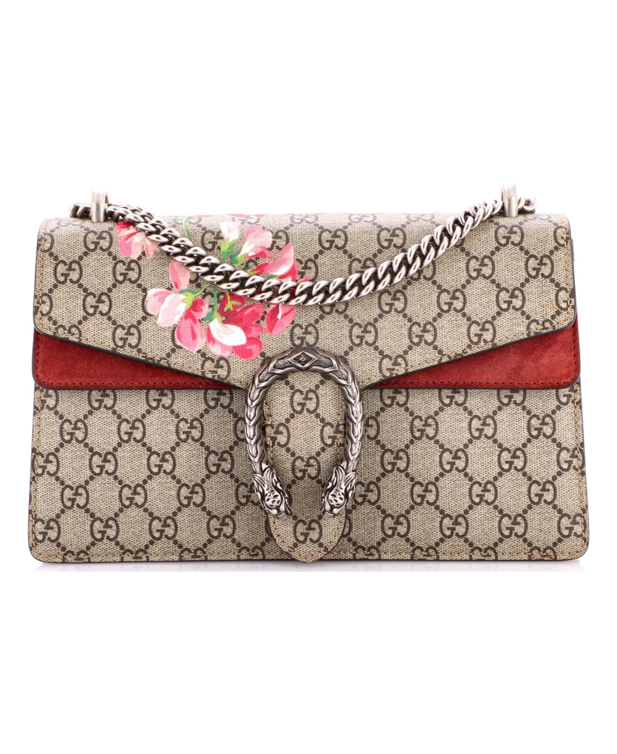 Pre-Owned Gucci Small Dionysus Bag Blooms Print Gg Coated Canvas - Brown