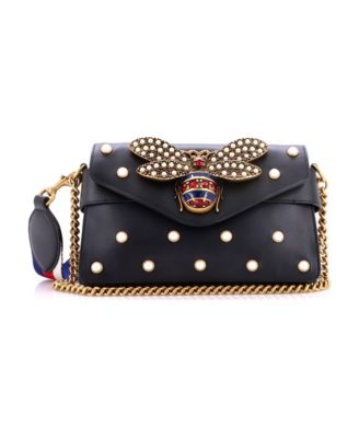 Mini Broadway Pearly Bee Shoulder Bag Embellished Leather
