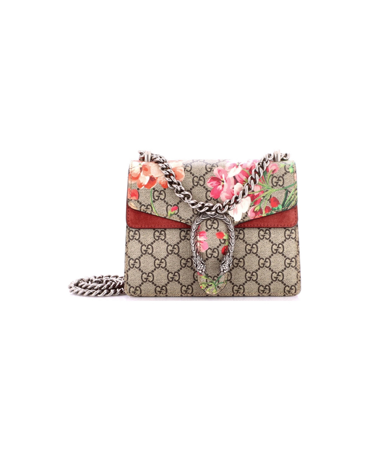 Pre-Owned Gucci Mini Dionysus Bag Blooms Print Gg Coated Canvas - Brown
