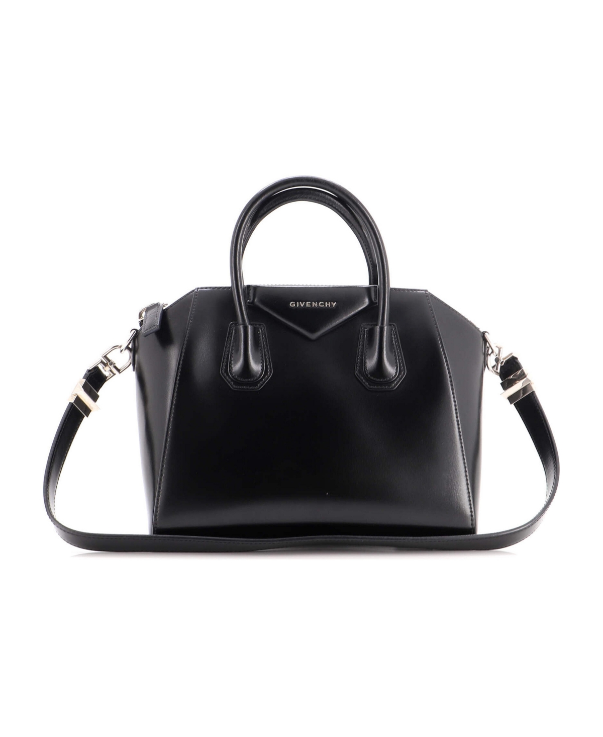 Pre-Owned Givenchy Small Antigona Bag Glazed Leather - Black