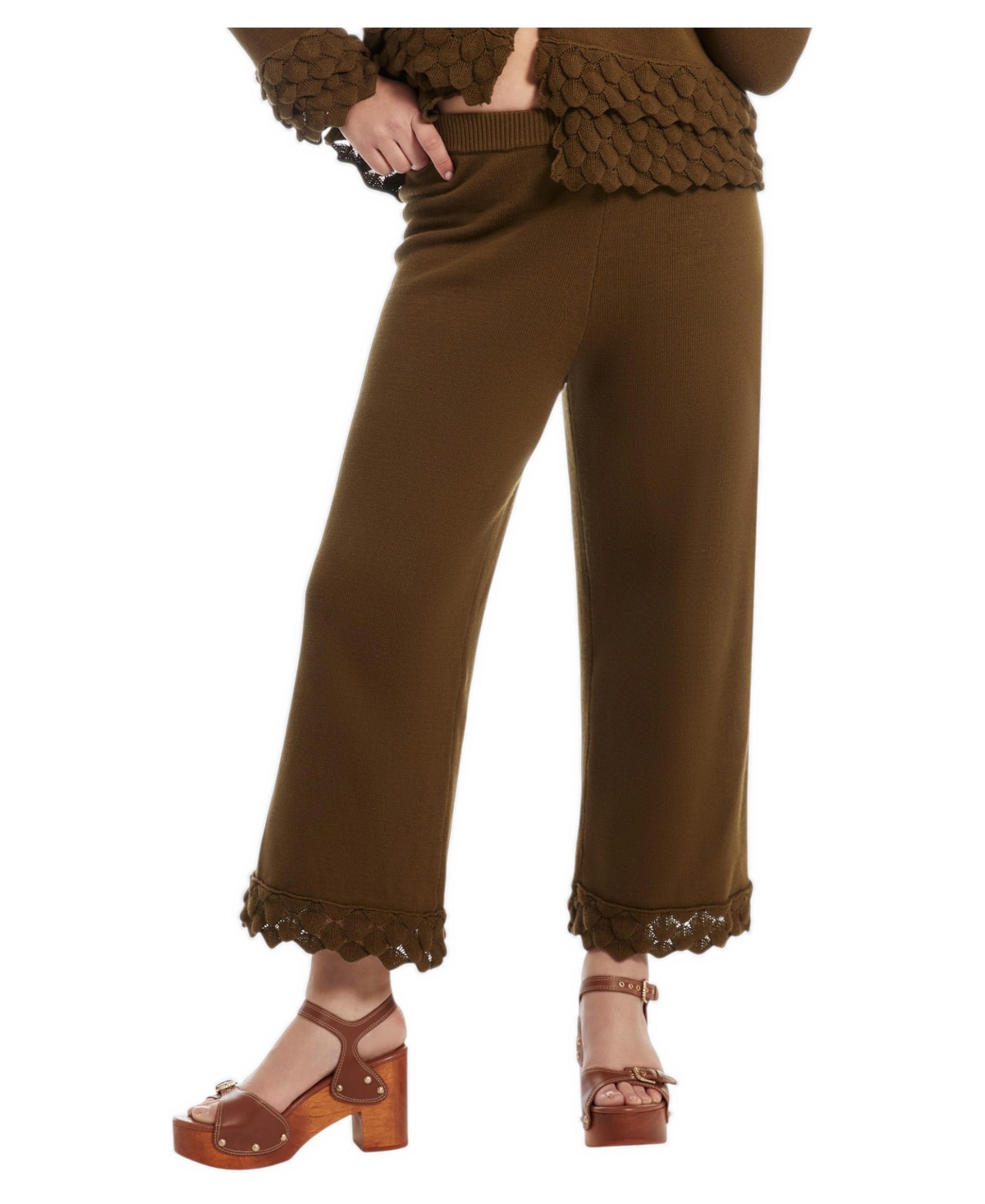 June & Vie Women's and Ruffle Detail Sweater Pant