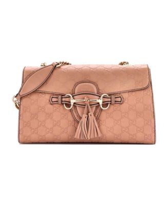 Pre-Owned Gucci Medium Emily Chain Flap Bag Guccissima Leather